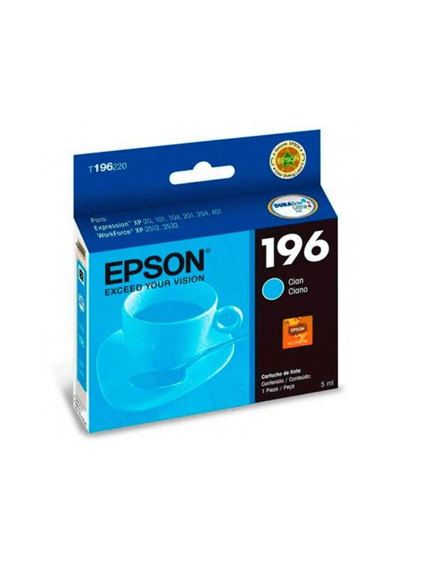 TINTA EPSON EXPRESSION T196220-AL CYAN P/XP-20-10X-20X-401/WF25XX 4ML