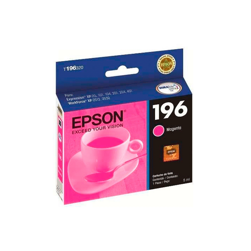 TINTA EPSON EXPRESSION T196320-AL MAGENTA P/XP-20-10X-20X-401/WF25XX 4ML