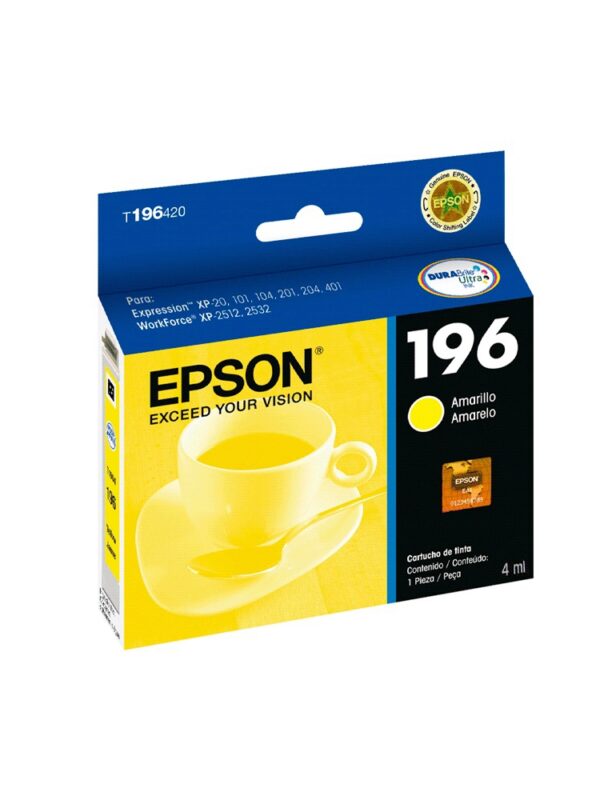 TINTA EPSON EXPRESSION T196420-A AMARILLO P/XP-20-10X-20X-401/WF25XX 4ML
