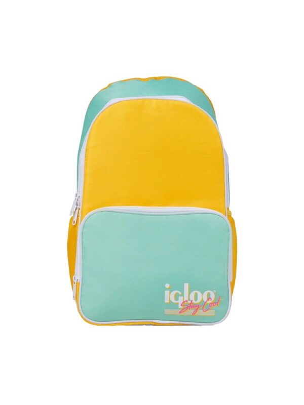 MOCHILA TERMICA IGLOO 24 LATAS RETRO BACKPACK AMARILLO/VERDE 60967