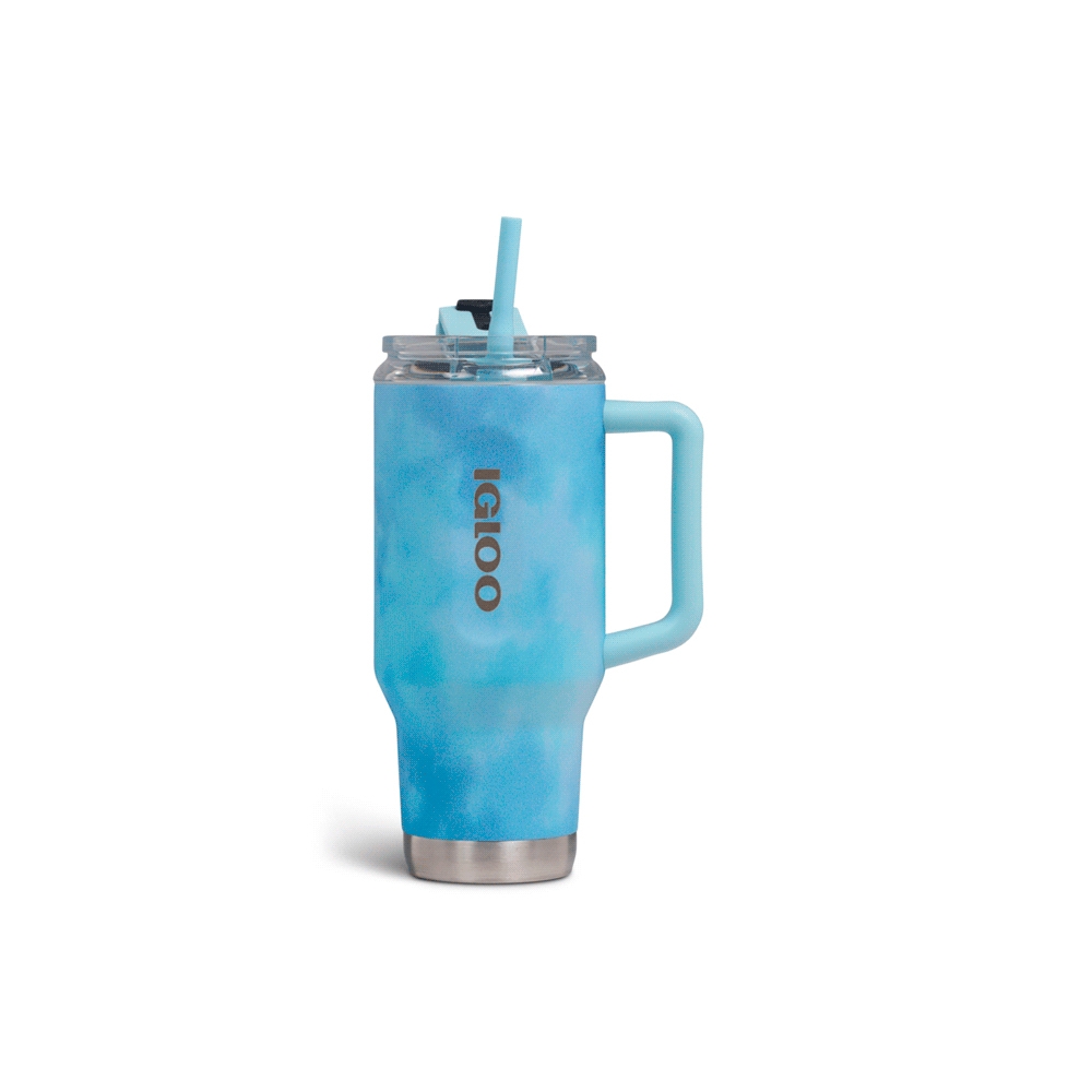 VASO TERMICO IGLOO 950ML ICE DYE AZUL C/PAJITA 71309