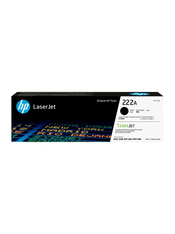 TONER HP 222A NEGRO W2220A LJ PRO M203/MFP 3201/3204/3288/3303/3388
