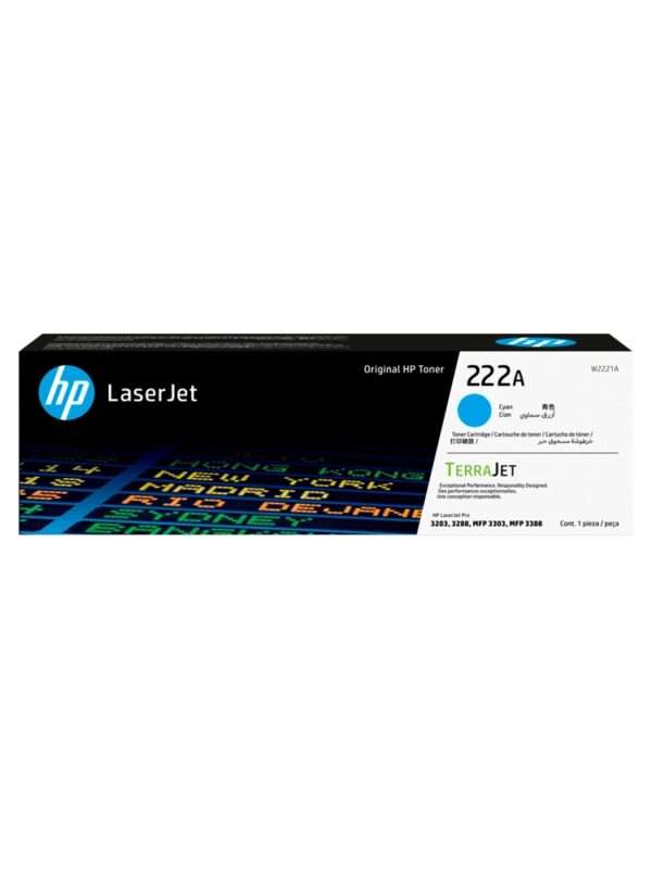 TONER HP 222A CIAN W2221A LJ PRO M203/MFP 3201/3204/3288/3303/3388