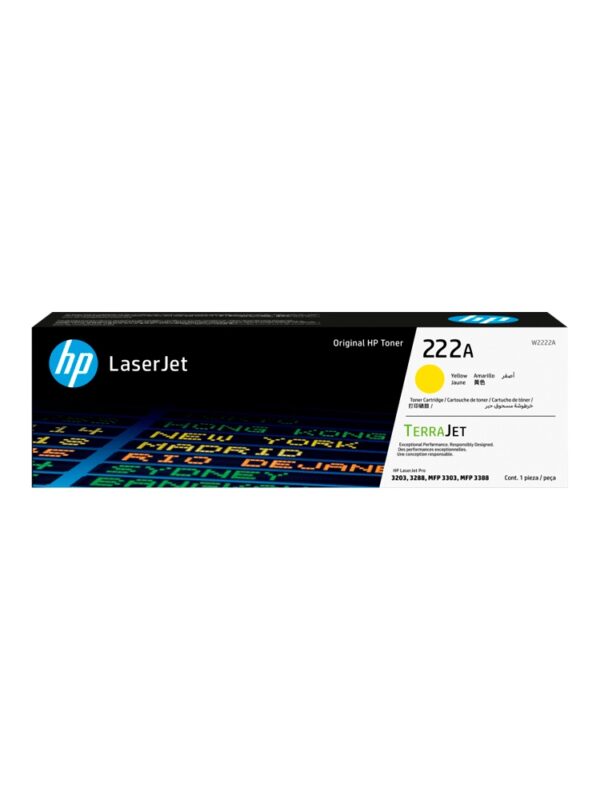 TONER HP 222A AMARILLO W2222A LJ PRO M203/MFP 3201/3204/3288/3303/3388