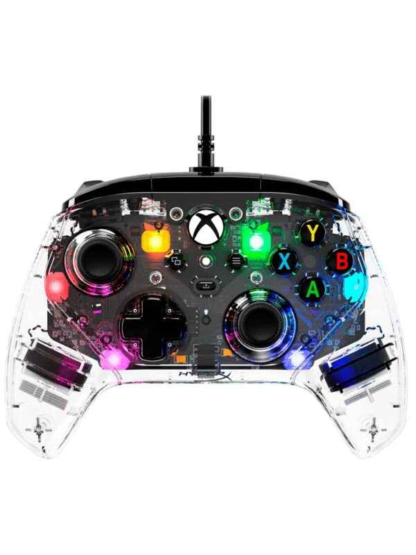 CONTROL GAMER HYPERX 7D6H2AA CLUTCH GLADIATE RGB USB/1JACK/XBOX/TRANSPARENTE