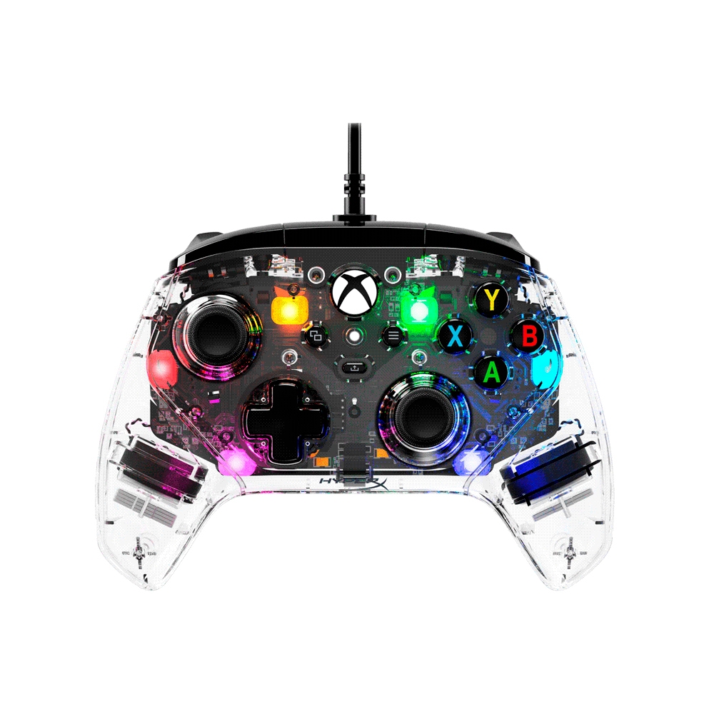 CONTROL GAMER HYPERX 7D6H2AA CLUTCH GLADIATE RGB USB/1JACK/XBOX/TRANSPARENTE