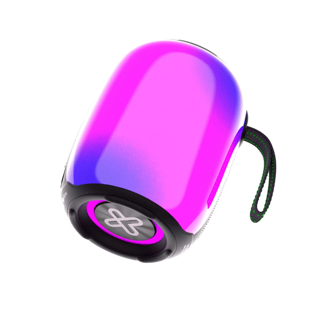 PARLANTE KLIP ZOUNDFIRE 12W KBS-250BK BT/BAT/IPX6/TWS/AUX/LED/NEGRO