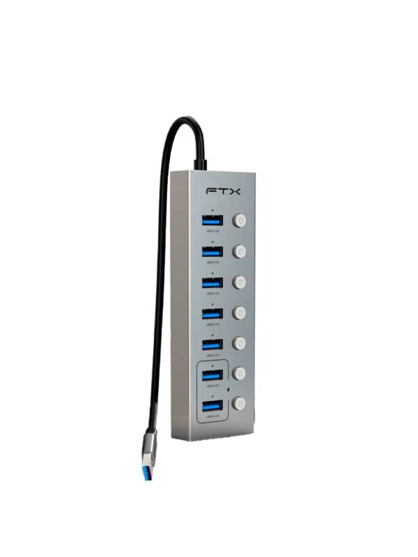 HUB USB 3.0 DE 7 PUERTOS FTX-HUBU7-AG 1M/5GBPS/5V 1.5A