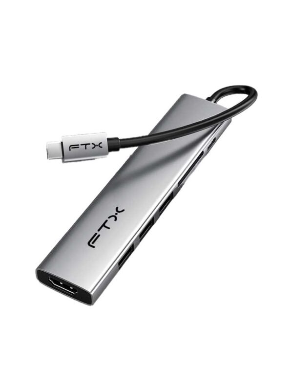 HUB 7 EN 1 USB-C - HDMI/USB-A/USB-C/SD FTX-HBP2-AG7 4K/30HZ/100W/5GBPS