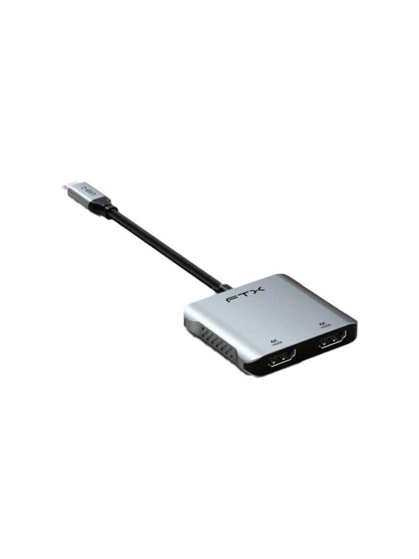 ADAPTADOR USB-C - 2 HDMI/USB-C/USB-A FTX-CM2H4K-AG 4K/60HZ/100W/GRIS