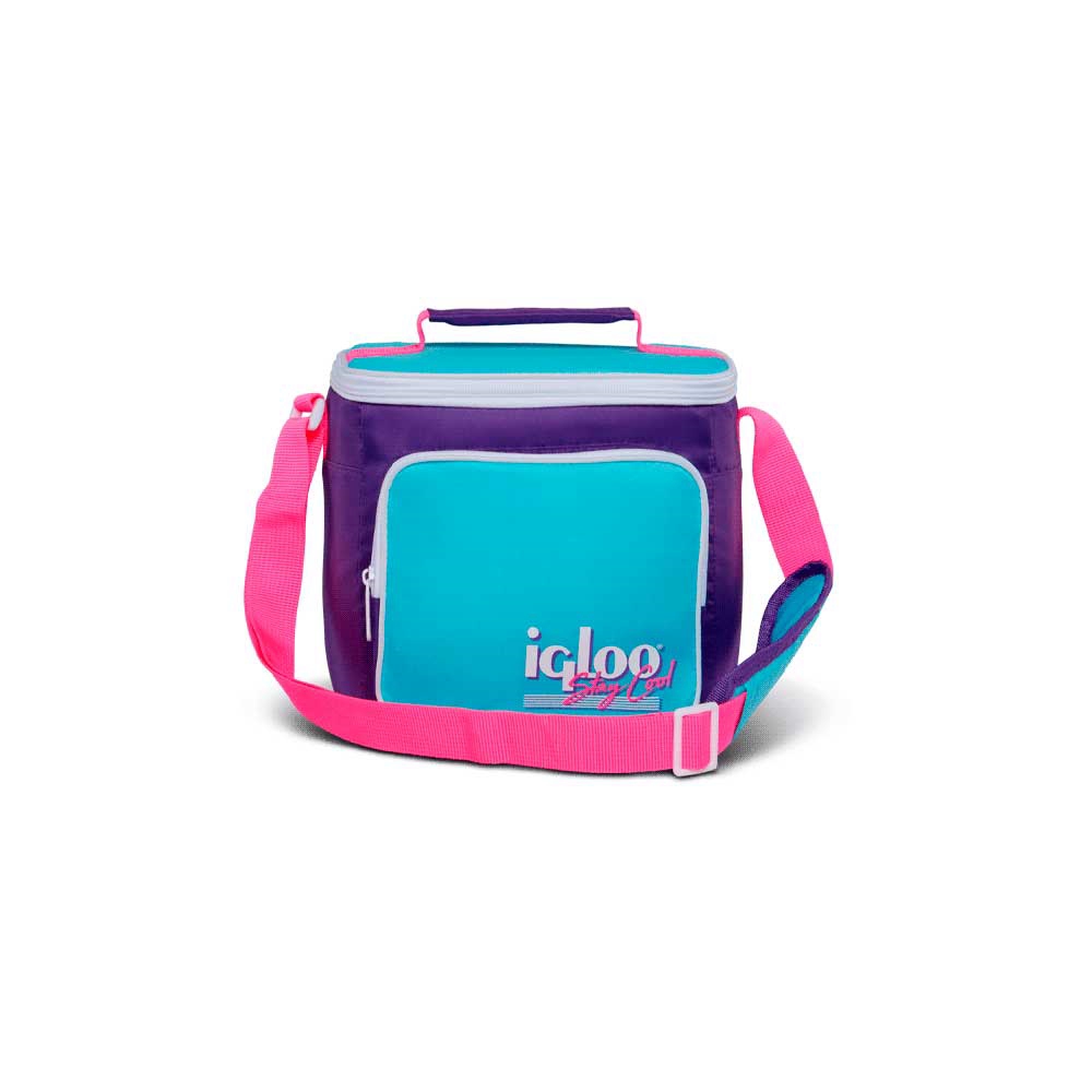 BOLSA TERMICA IGLOO 9 LATAS VERTICAL LUNCH RETRO VIOLETA 66060