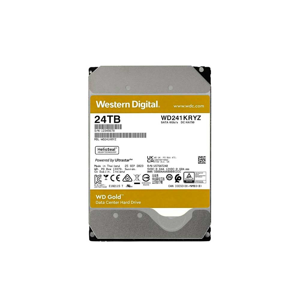 DISCO DURO SATA3 24TB WESTERN DIGITAL GOLD ENTERPRISE 7200 512MB WD241KRYZ (GARANTIA BR)
