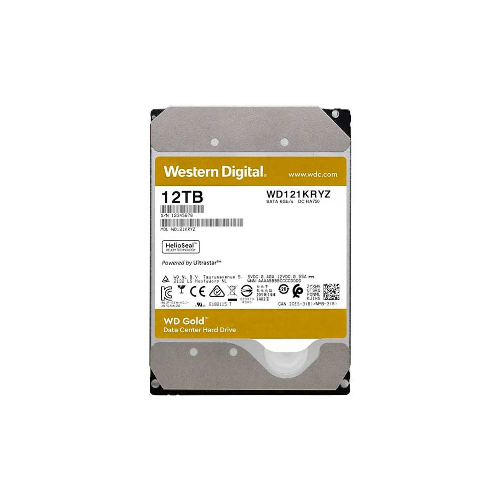 DISCO DURO SATA3 12TB WESTERN DIGITAL GOLD ENTERPRISE 7200 256MB WD121KRYZ (GARANTIA BR)