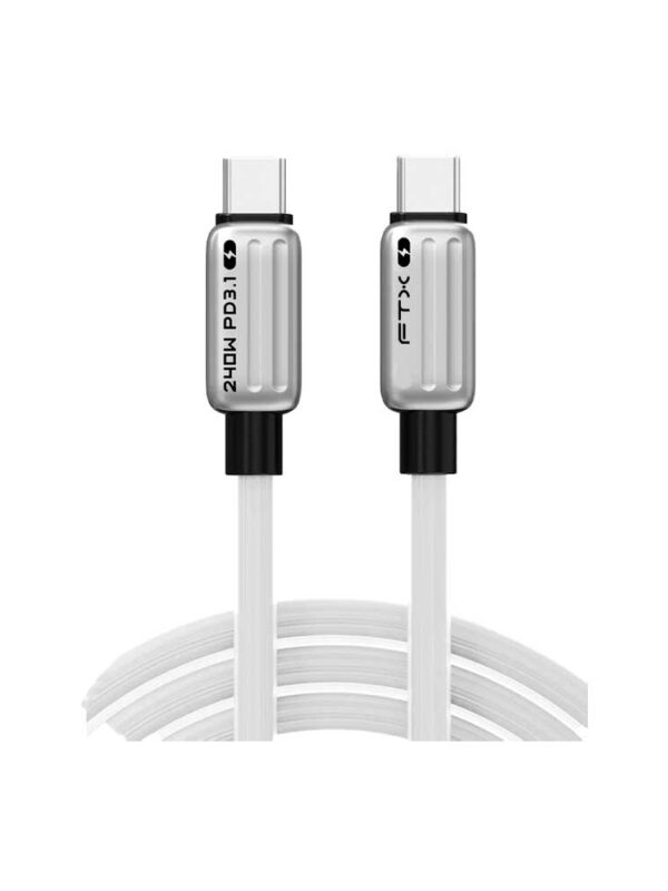 CABLE USB-C M/M 1M FTX-CM240-ZSW1 240W/480MBPS/5A/48V/IPHONE BLANCO