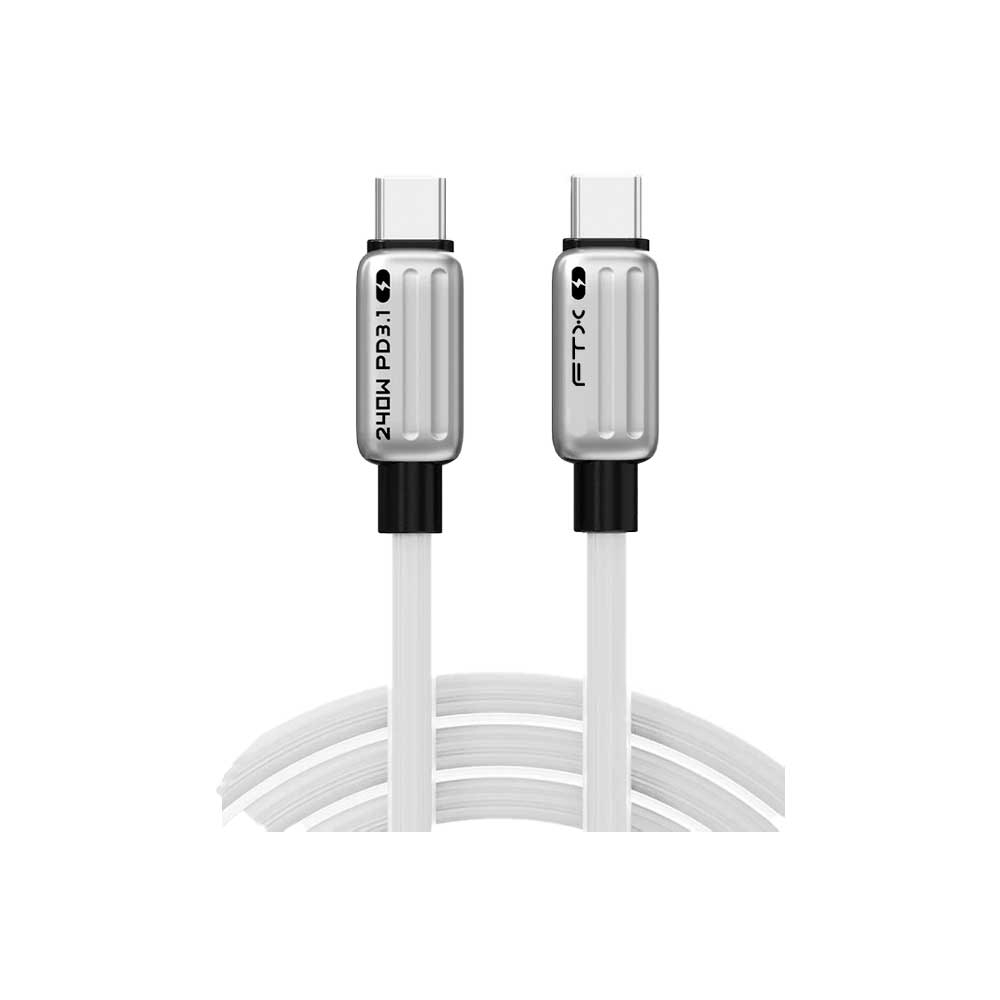 CABLE USB-C M/M 1M FTX-CM240-ZSW1 240W/480MBPS/5A/48V/IPHONE BLANCO