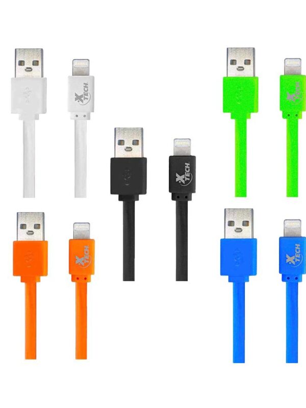 CABLE XTECH LIGHTNING XTG-236 ON-THE-GO 1M BLA/NEG/VER/AZU/NAR UNIDAD