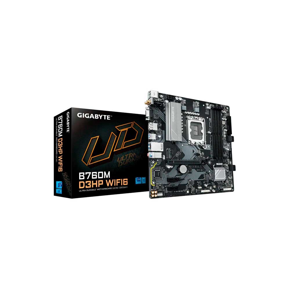 PLACA MADRE GIGABYTE 1700 B760M D3HP WIFI6 DDR5 V/S/R/HDMI/DP/2M2/USB3.2/MATX