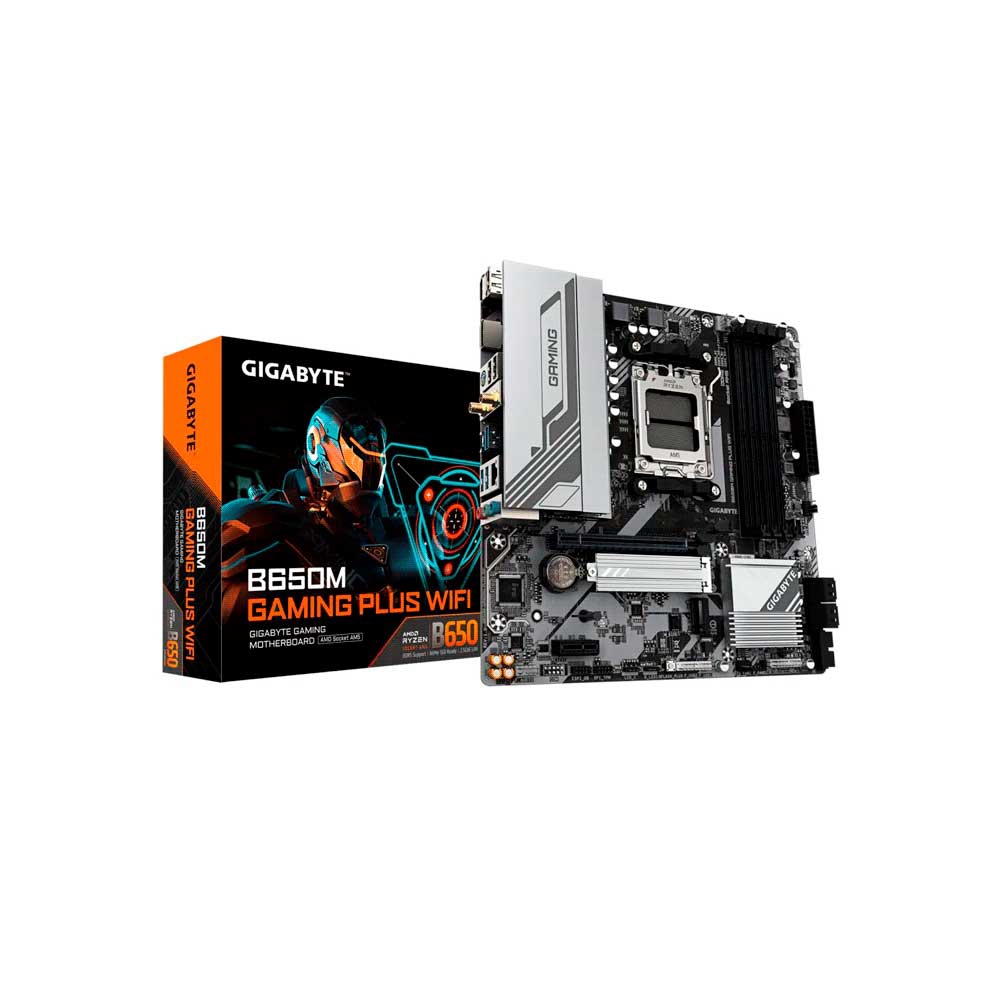 PLACA MADRE GIGABYTE AM5 B650M GAMING PLUS WIFI DDR5 S/R/HDMI/DP/2M2/USB/MATX