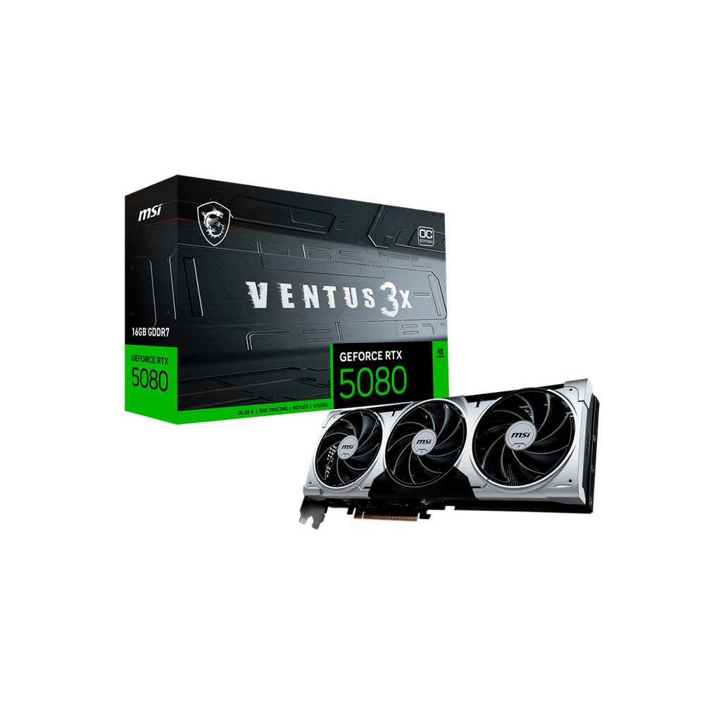 PLACA DE VIDEO MSI RTX5080 VENTUS 3X OC PLUS 12GB GDDR7 912-V531-293