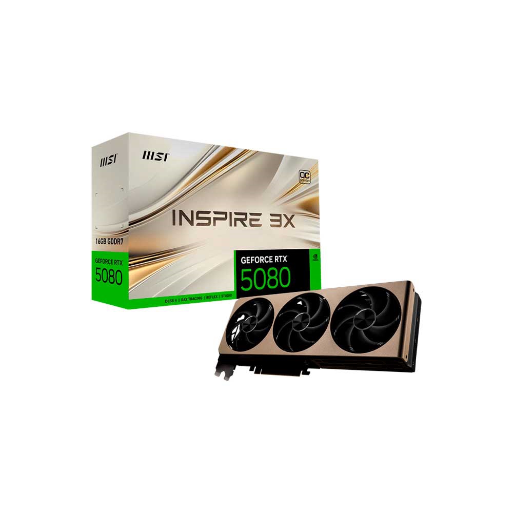 PLACA DE VIDEO MSI RTX5080 INSPIRE 3X OC 16GB GDDR6 912-V531-203