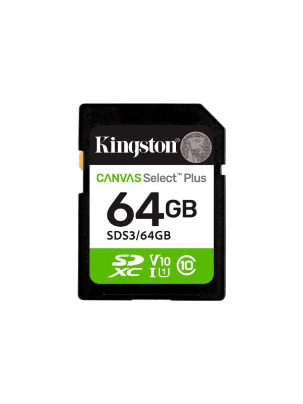 MEMORIA SD KINGSTON 64GB CANVAS SELECT PLUS SDXC CLASS 10 SDS3/64GB