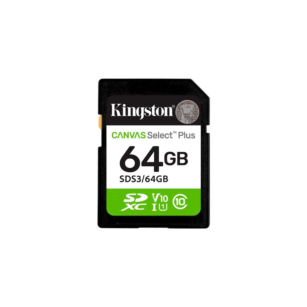 MEMORIA SD KINGSTON 64GB CANVAS SELECT PLUS SDXC CLASS 10 SDS3/64GB
