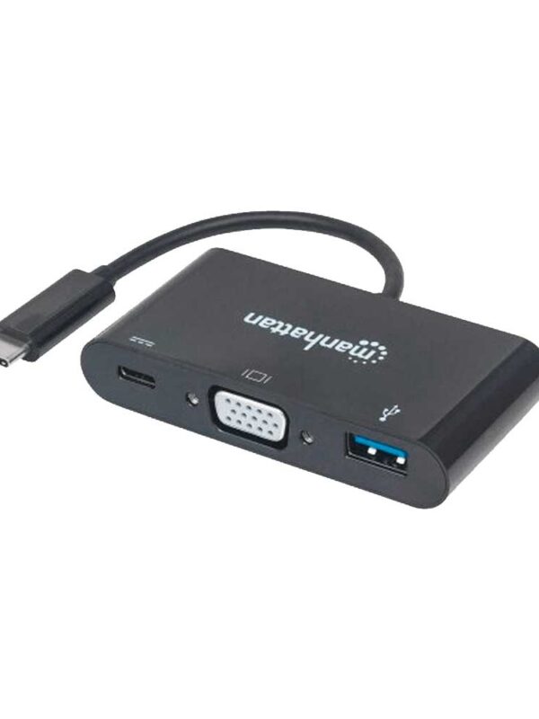 ADAPTADOR USB-C 3.1 PARA VGA/USB-A/USB-C 152044 HD/FHD/60HZ MULTIPUERTOS NEGRO BLISTER