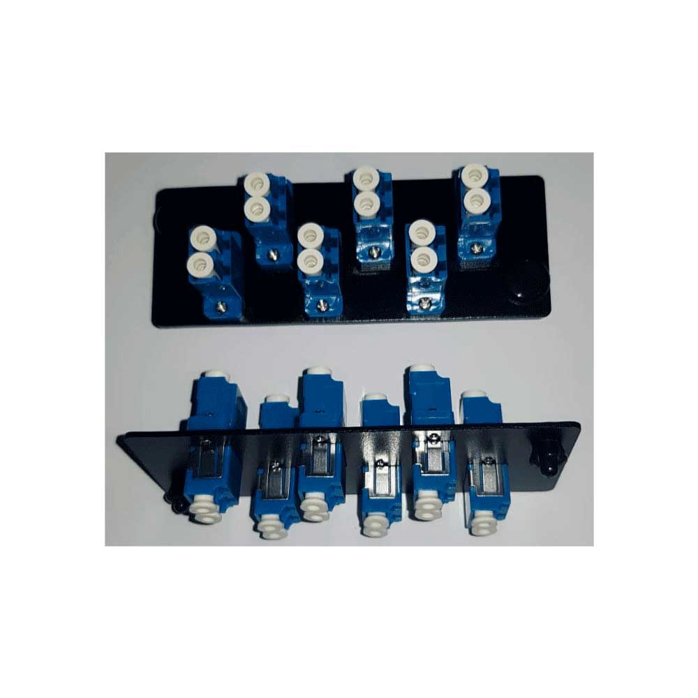 PANEL ADAPTADOR FIBRA O. DUPLEX X6 LC-UPC SM 12P LP-F1716CBKS11 LANPRO