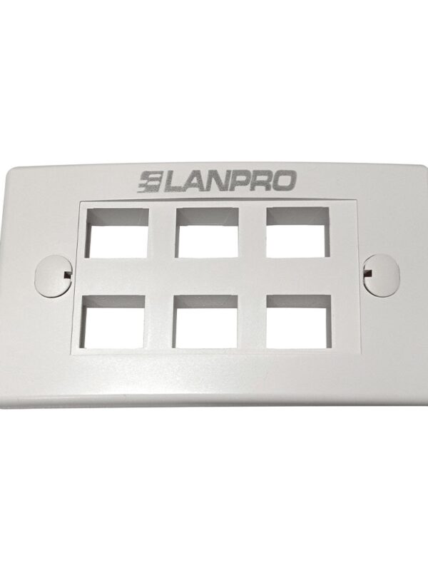 TAPA PLASTICA DE 06 PUERTOS LP-3317V6WH LANPRO