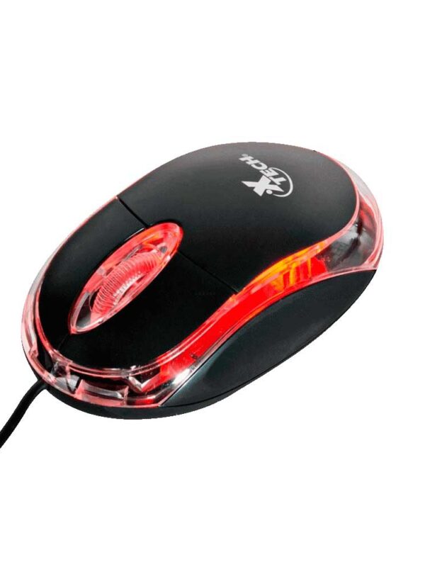 MOUSE XTECH USB XTM-195 1000DPI/3D 3 BOTON/ NEGRO C/ LED ROJO