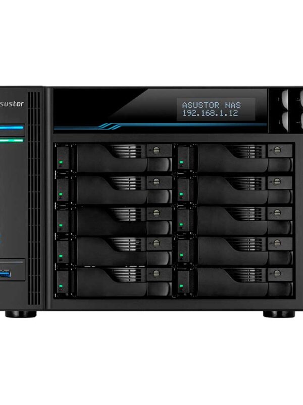 ALMACENAMIENTO NAS ASUSTOR AS6510T QC2.1/10BAY/8GB/2 M.2/4-GBLAN/2USB3.2