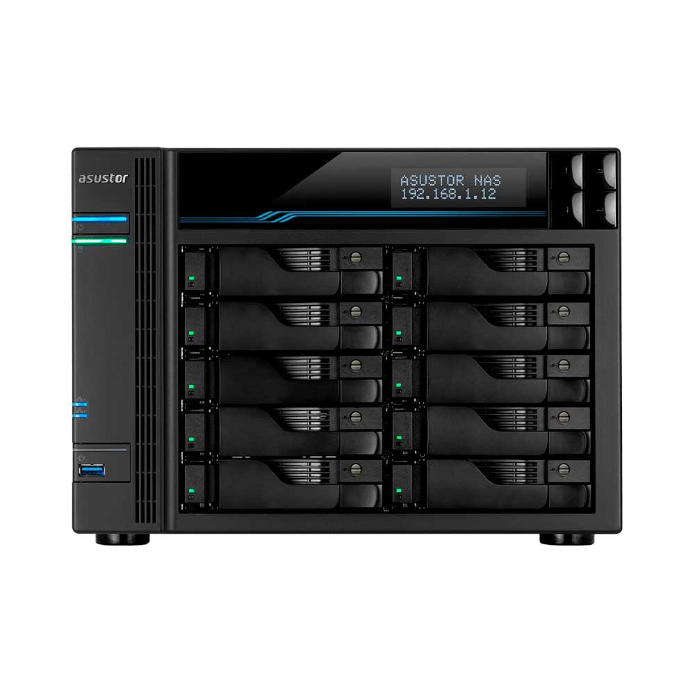 ALMACENAMIENTO NAS ASUSTOR AS6510T QC2.1/10BAY/8GB/2 M.2/4-GBLAN/2USB3.2