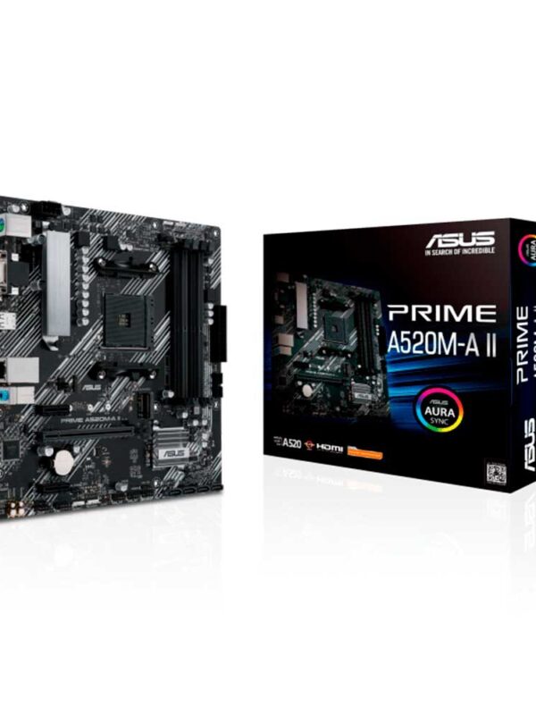 PLACA MADRE ASUS AM4 PRIME A520M-A II V/S/R/HDMI/DP/M.2/DDR4/MATX