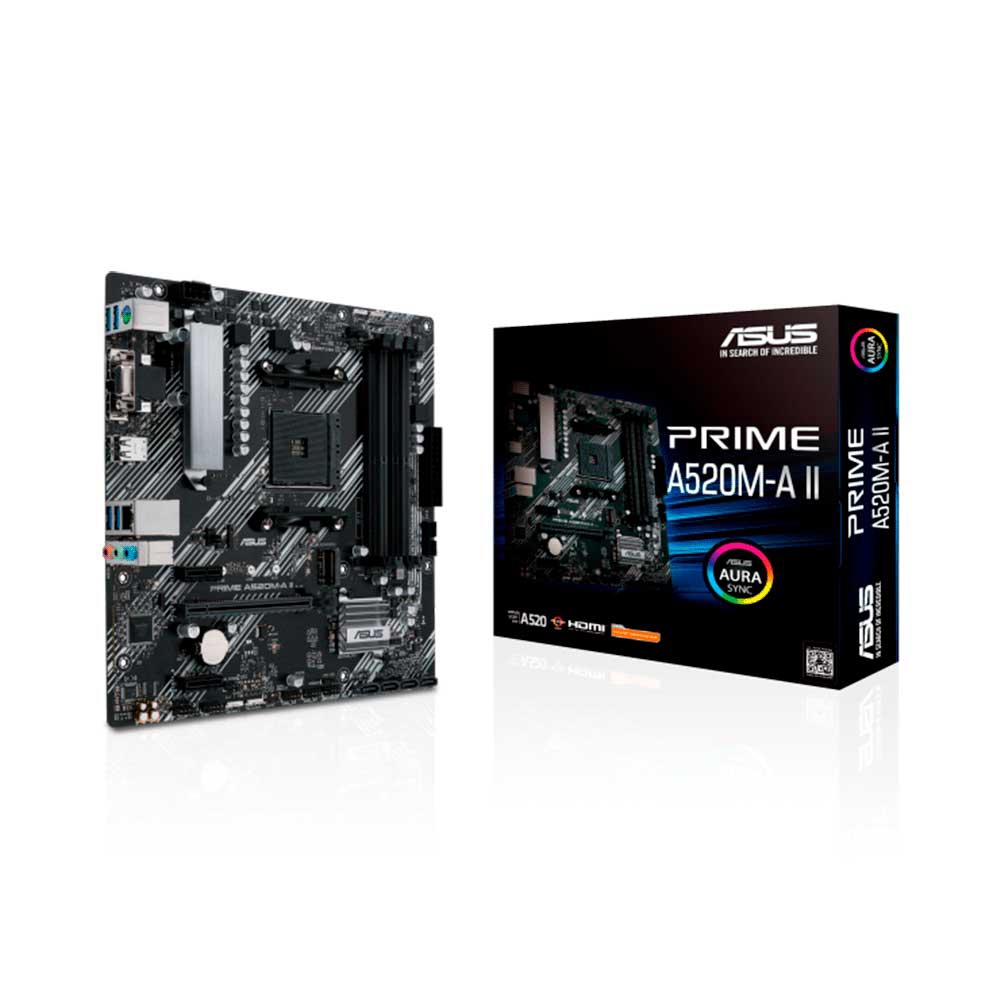 PLACA MADRE ASUS AM4 PRIME A520M-A II V/S/R/HDMI/DP/M.2/DDR4/MATX