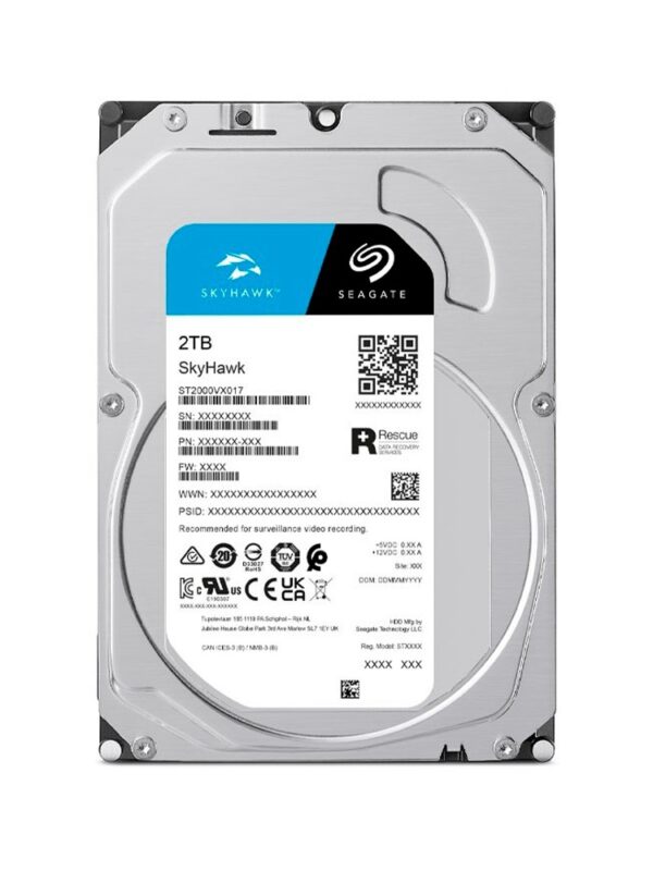 DISCO DURO SATA3 2TB SEAGATE SKYHAWK 5400 256MB ST2000VX017 SURVEILLANCE (GARANTIA BR)