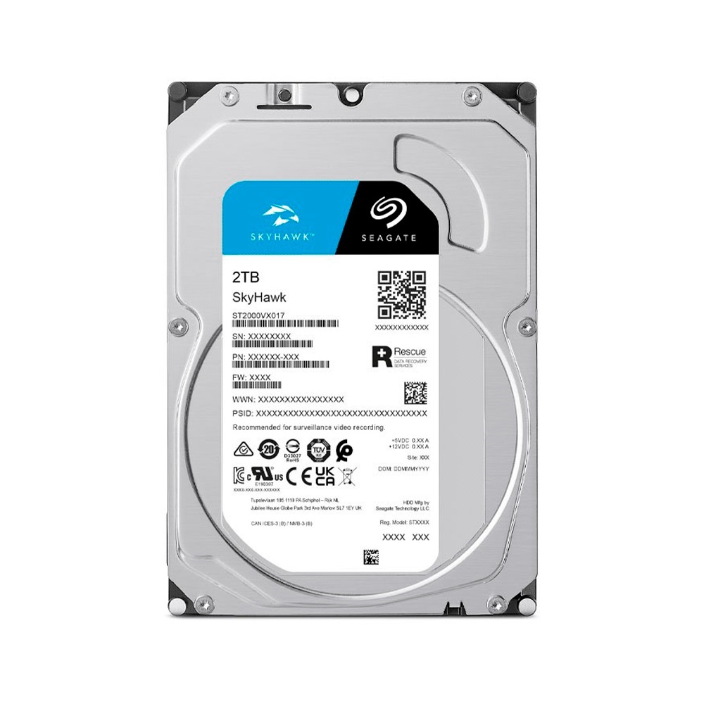 DISCO DURO SATA3 2TB SEAGATE SKYHAWK 5400 256MB ST2000VX017 SURVEILLANCE (GARANTIA BR)