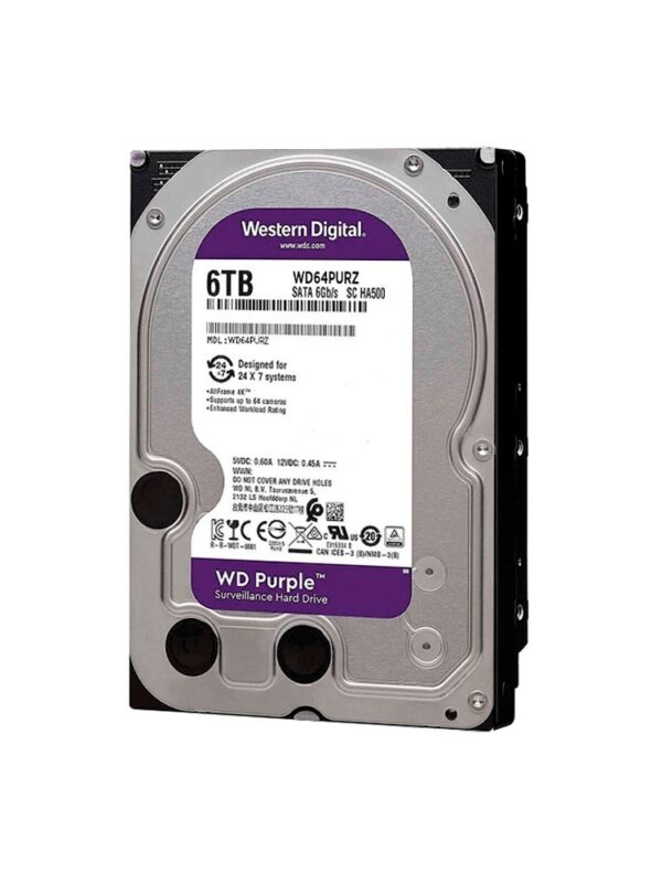 DISCO DURO SATA3 6TB WESTERN DIGITAL PURPLE 5400 256MB WD64PURZ SURVEILLANCE