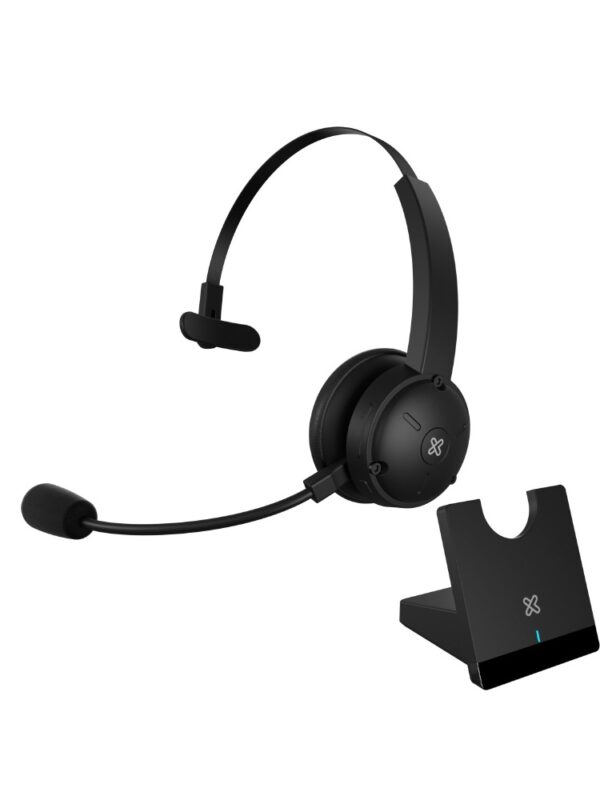 AURICULAR CON MICROFONO KLIP KCH-905 CRYSTALCOM PRO C/BASE WIRELESS/BT/1JACK NEGRO