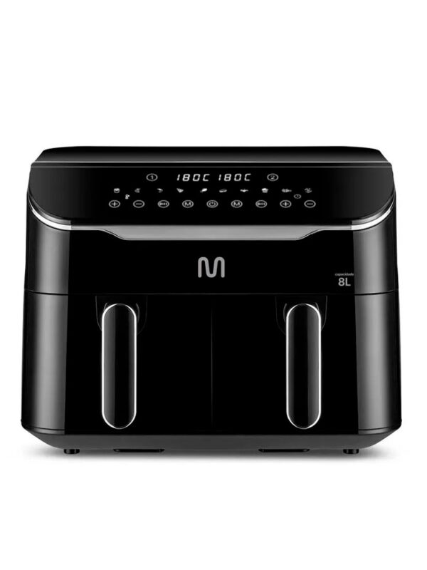 FREIDORA SIN ACEITE MULTILASER GO220EUR 8L 2500W 220V 2 GAVETAS NEGRO