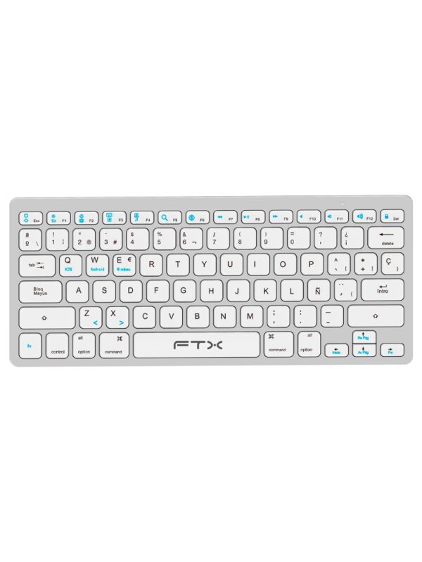 TECLADO FTX BLUETOOTH FTXB1000 ULTRA SLIM ESP/PLATA