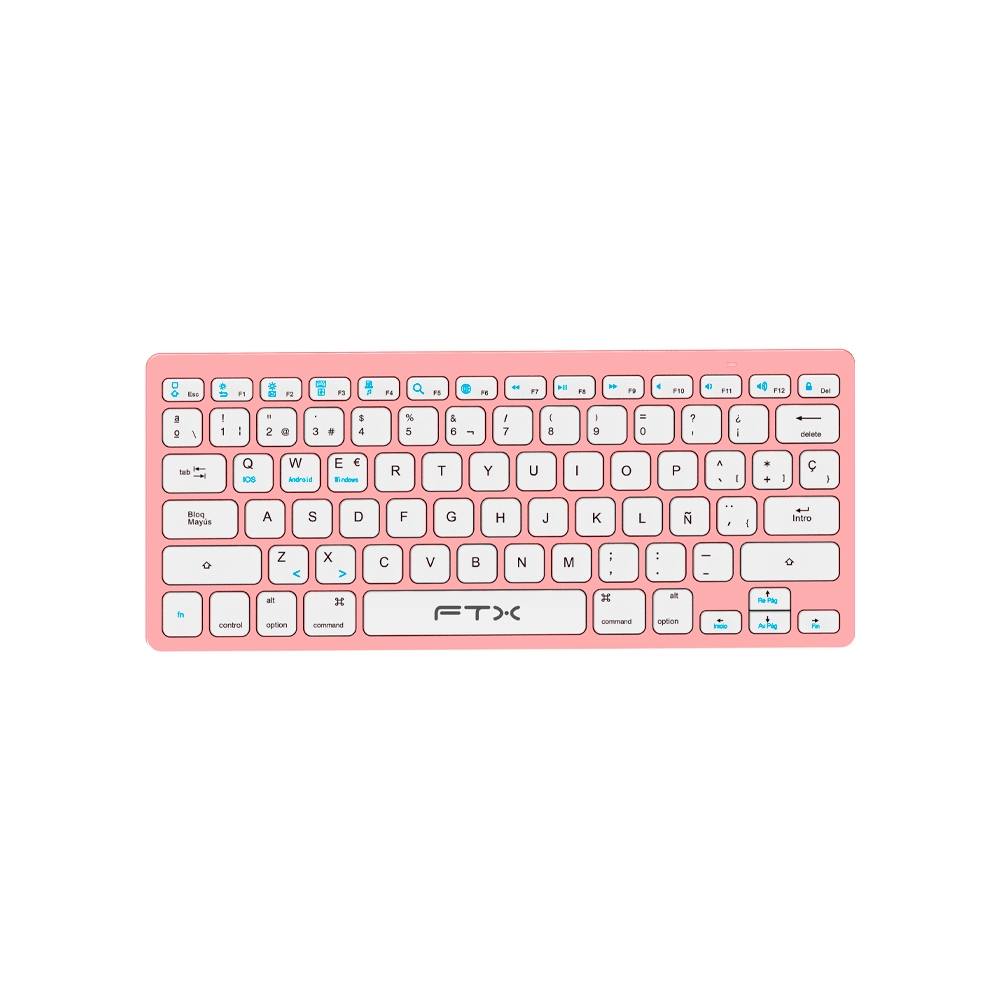 TECLADO FTX BLUETOOTH FTXB1000 ULTRA SLIM ESP/ROSA