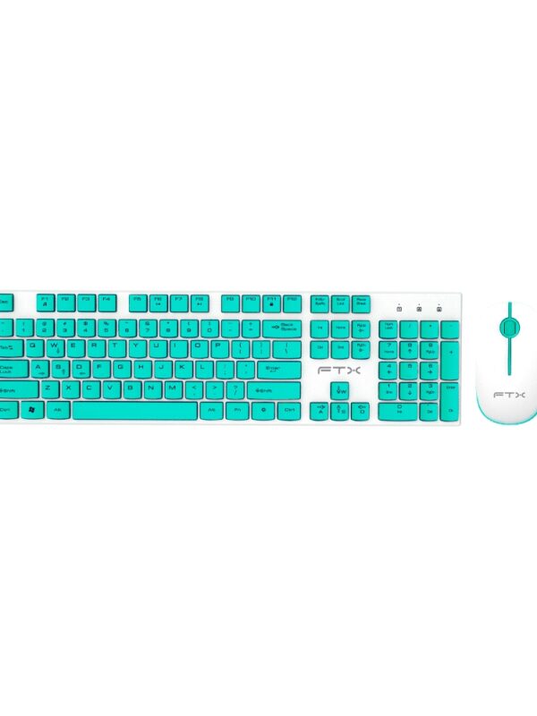 TECLADO MOUSE FTX WIRELESS FTXGK600 NUMERICO/ESPAÑOL BLANCO/VERDE