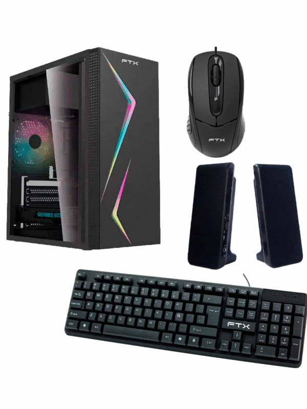 GAB KIT GAMER FTX271R 500W MOUSE TECL/ESP SPK 1FAN RGB LATERAL TRANSP