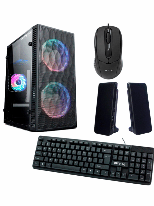 GAB KIT GAMER FTXN14 500W MOUSE TECL/ESP SPK 3FAN RGB LATERAL TRANSP