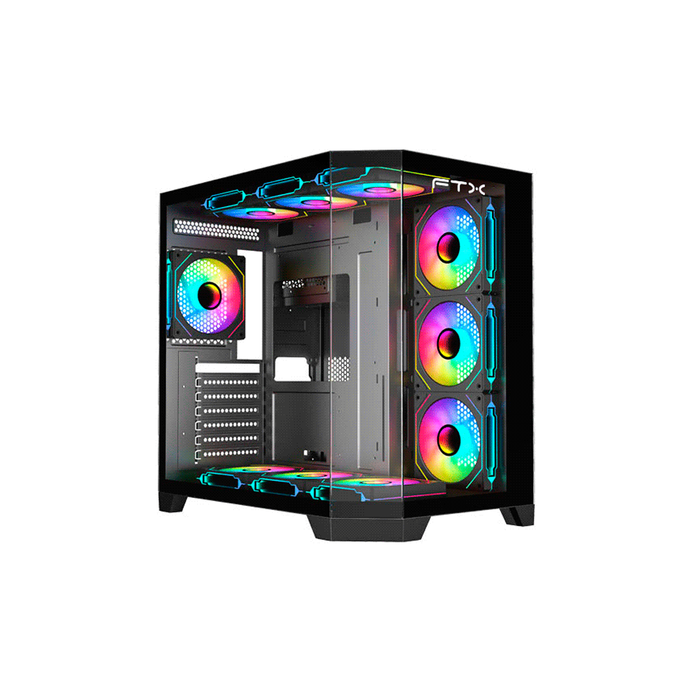 ZZGAB GAMER FTX-TANKBK 10FAN RGB VIDRIO TEMPLADO PECERA AQUARIO