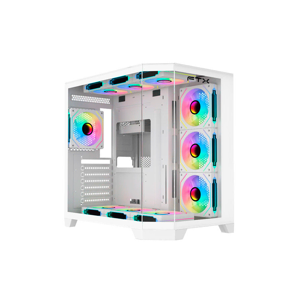 ZZGAB GAMER FTX-TANKWH 10FAN RGB VIDRIO TEMPLADO PECERA AQUARIO
