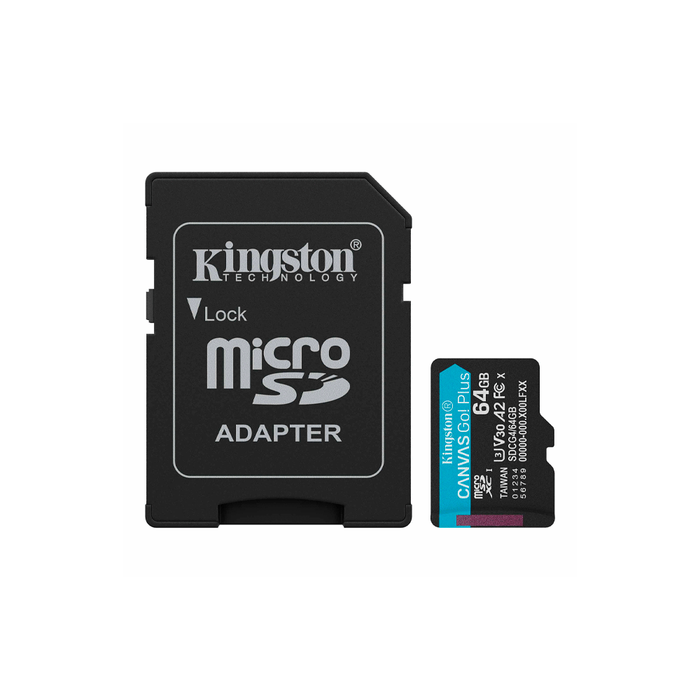 MEM MICRO SD KINGSTON 64GB SDCG4/64GB 200/100 CANVAS GO PLUS C/ADAP