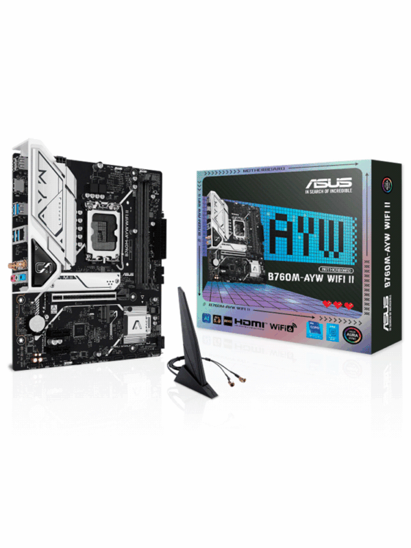 PLACA MADRE ASUS 1700 B760M-AYW WIFI II DDR5 ASUS S/R/HDMI/2M2/USB3.2/MATX