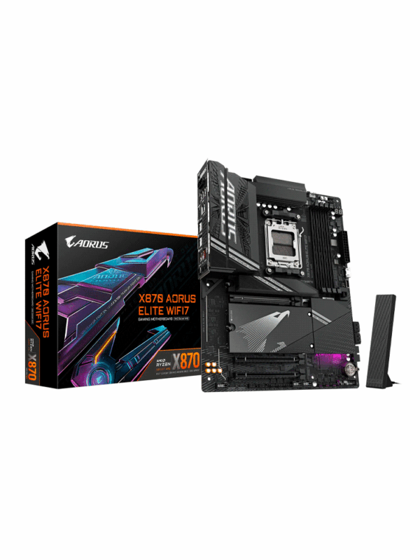 PLACA MADRE GIGABYTE AM5 X870 AORUS ELITE WIFI7 DDR5 S/R/HDMI/4M2/USB3.2/ATX