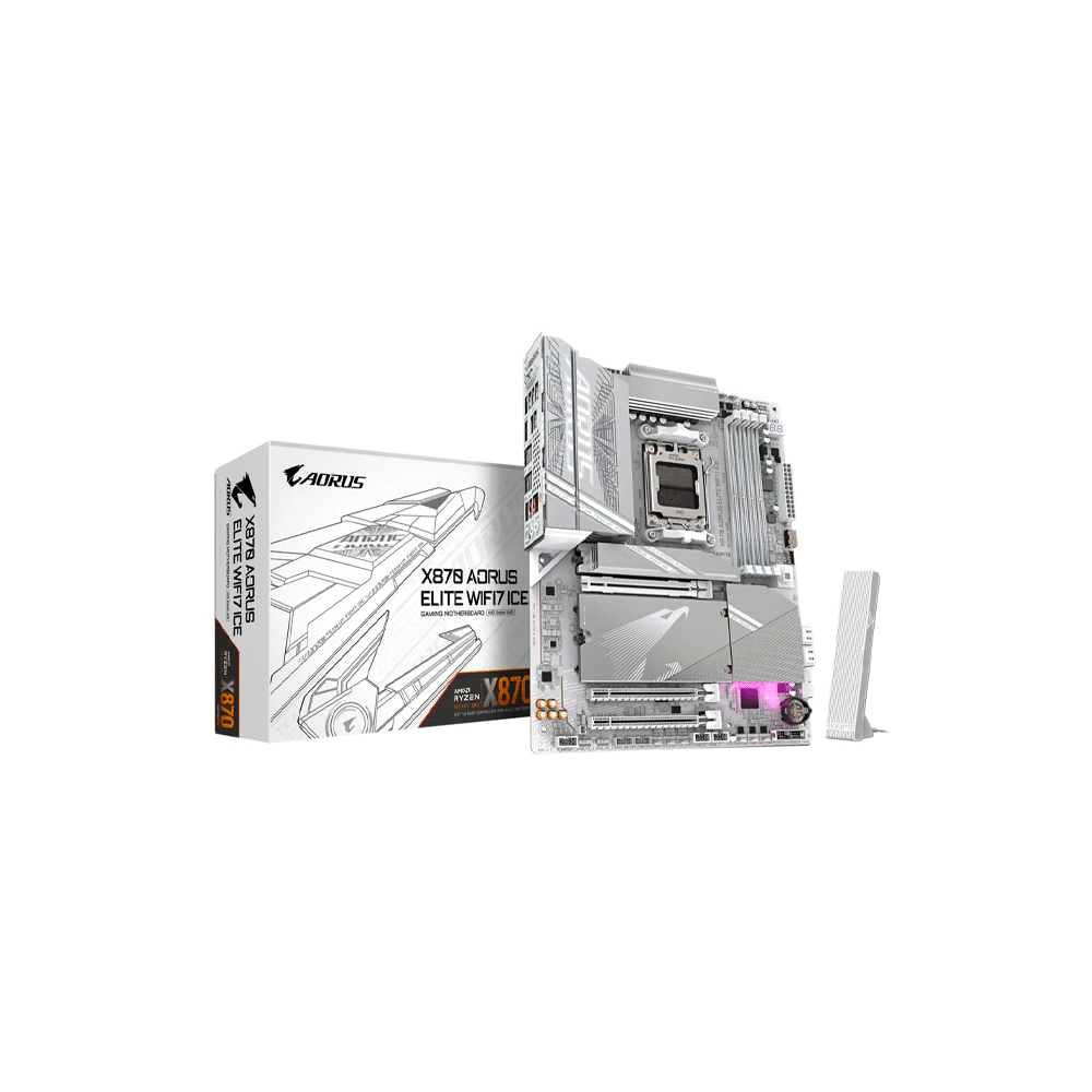 PLACA MADRE GIGABYTE AM5 X870 AORUS ELITE WIFI7 ICE DDR5 S/R/HDMI/4M2/USB3.2/ATX